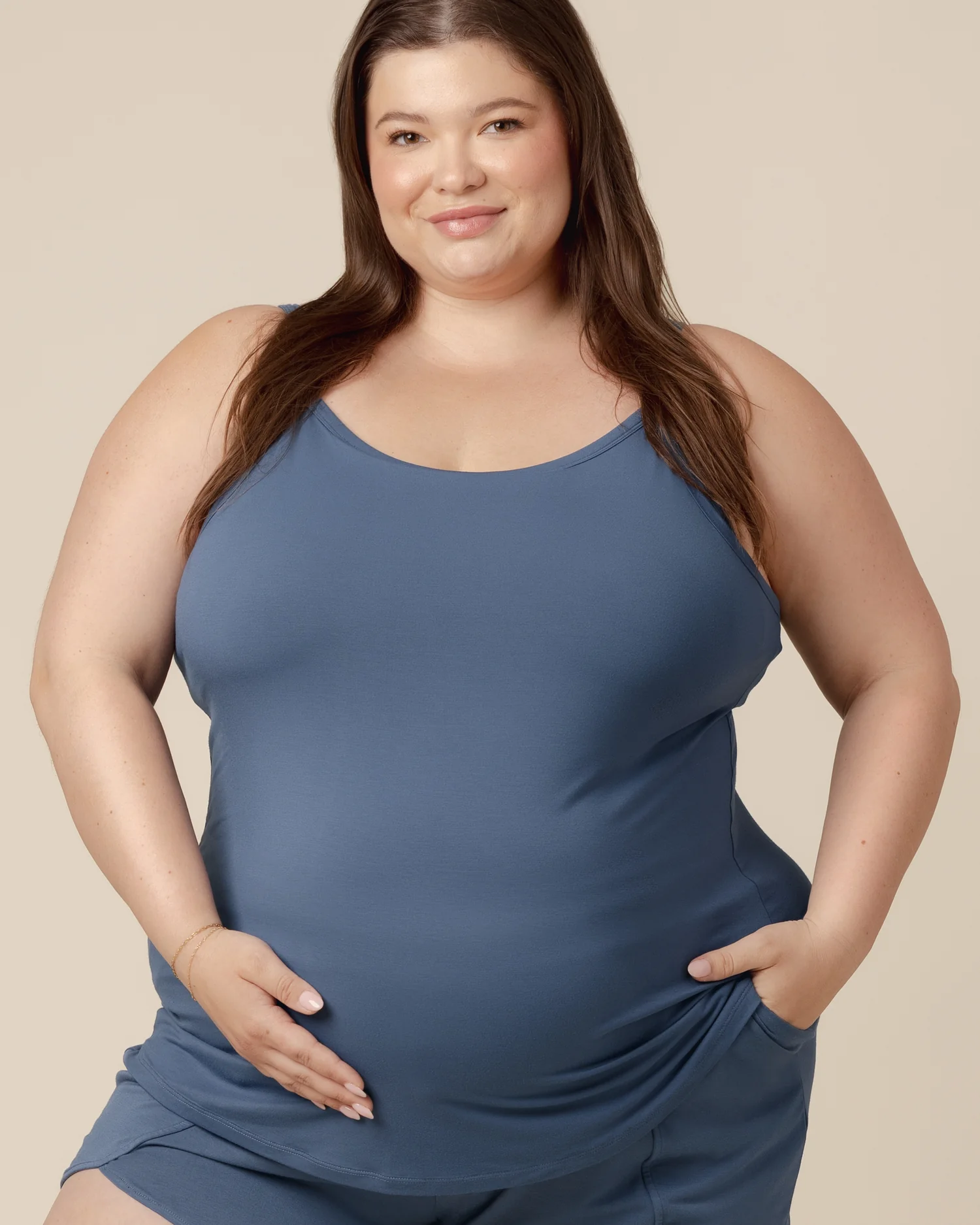 Bamboo Lounge Around Nursing Tank | Slate Blue - Image 5