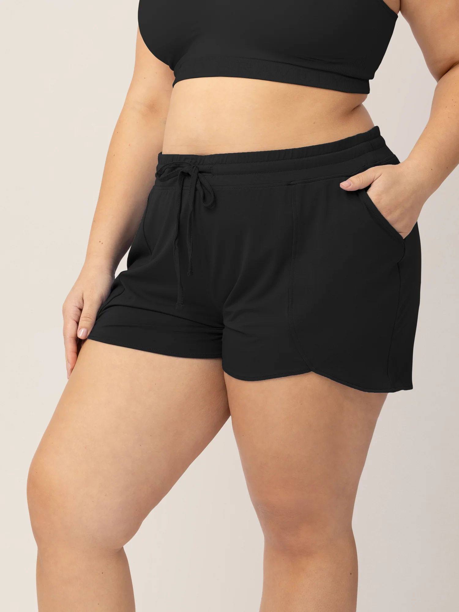 Bamboo Maternity & Postpartum Lounge Short | Black - Image 3