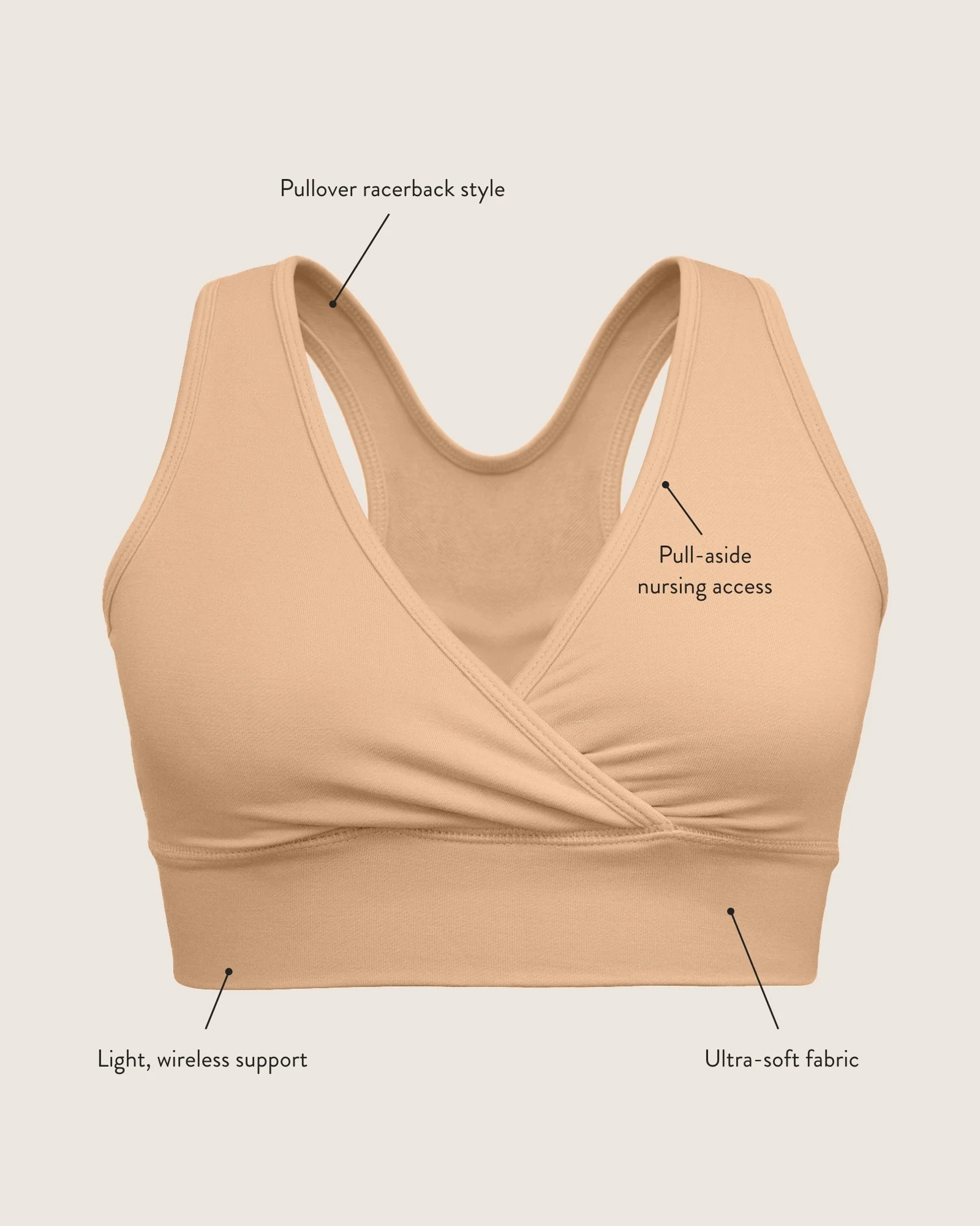 French Terry Racerback Nursing & Sleep Bra | Redwood - Image 6