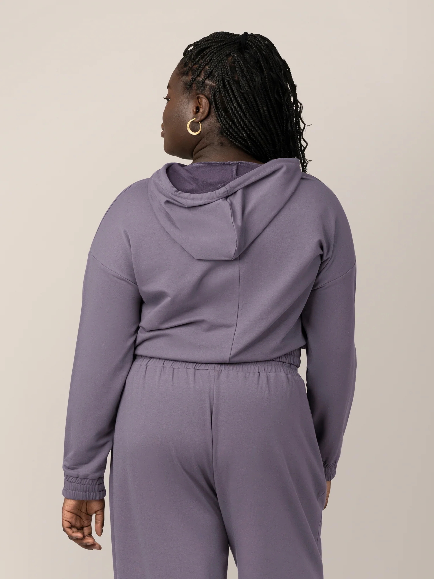 Mila Cropped Nursing Hoodie | Granite - Image 5