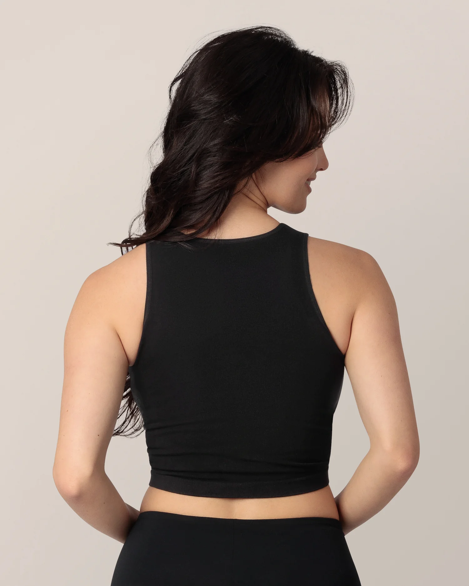 Sublime® Bamboo Maternity & Nursing Longline Bra Top | Black - Image 3