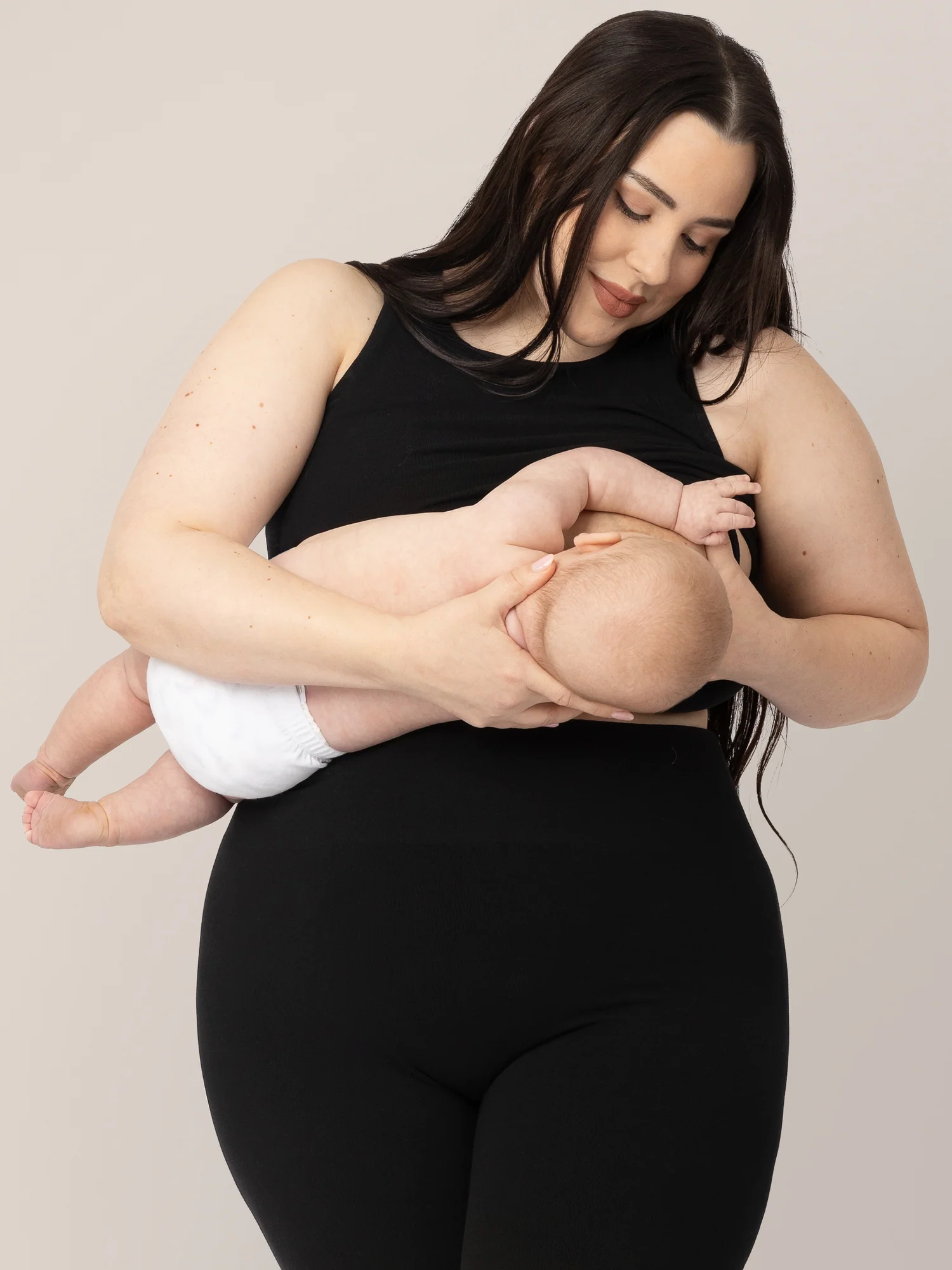 Sublime® Bamboo Maternity & Nursing Longline Bra Top | Black - Image 4