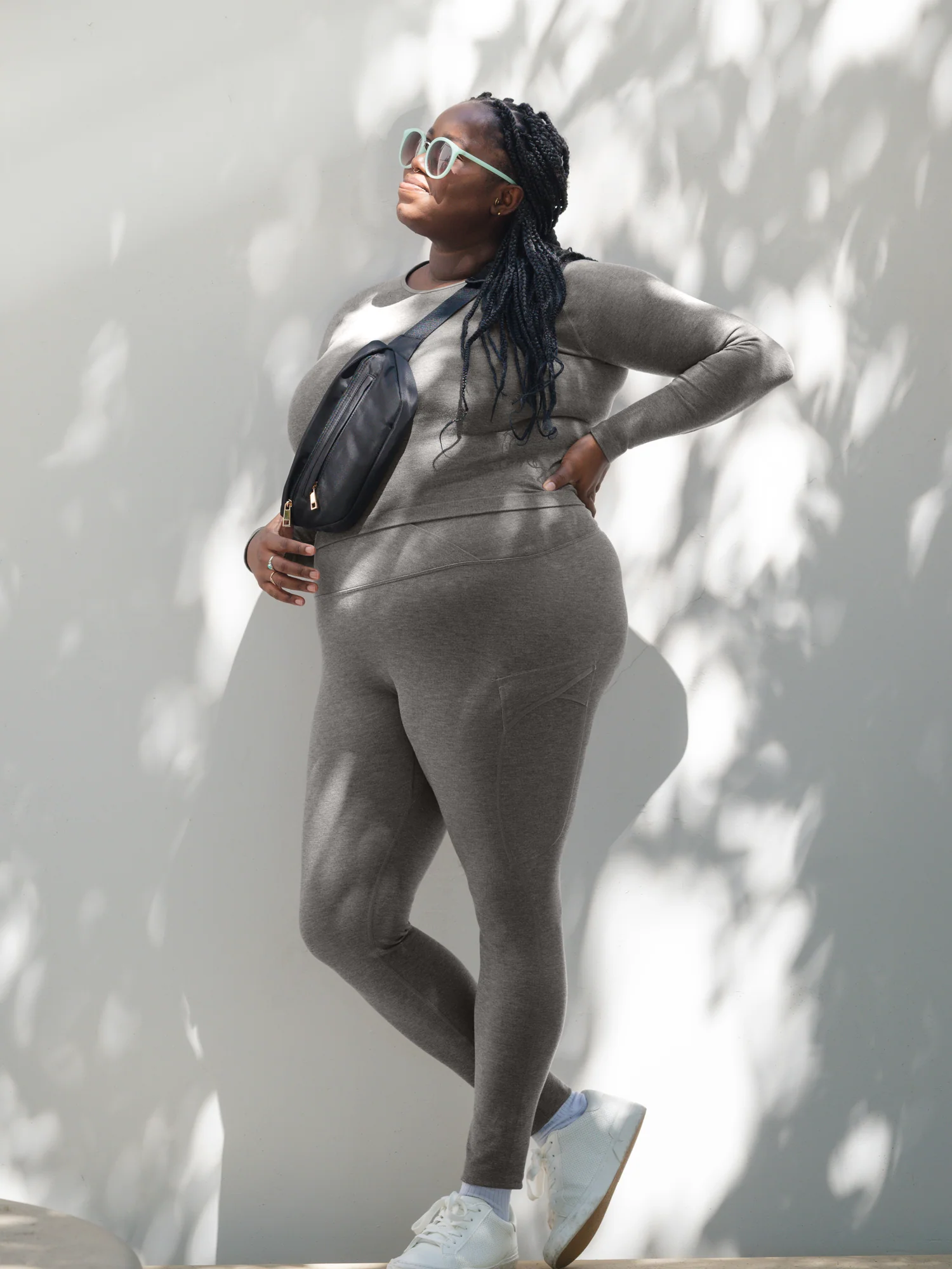 Sublime® Bamboo Maternity & Postpartum Crossover Legging | Charcoal - Image 6