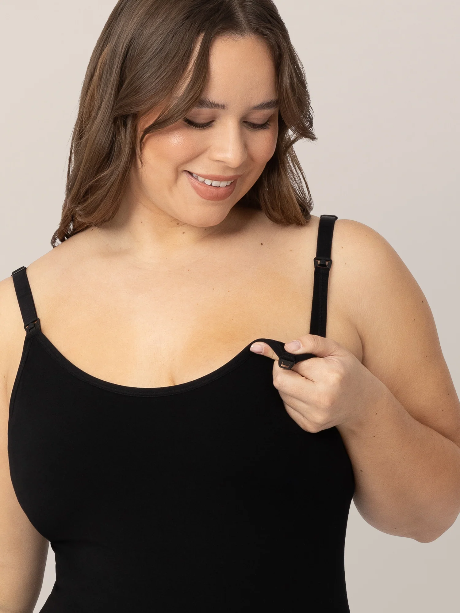 Sublime® Bamboo Nursing Cami Two-Pack | Black & Oatmeal Heather - Image 3