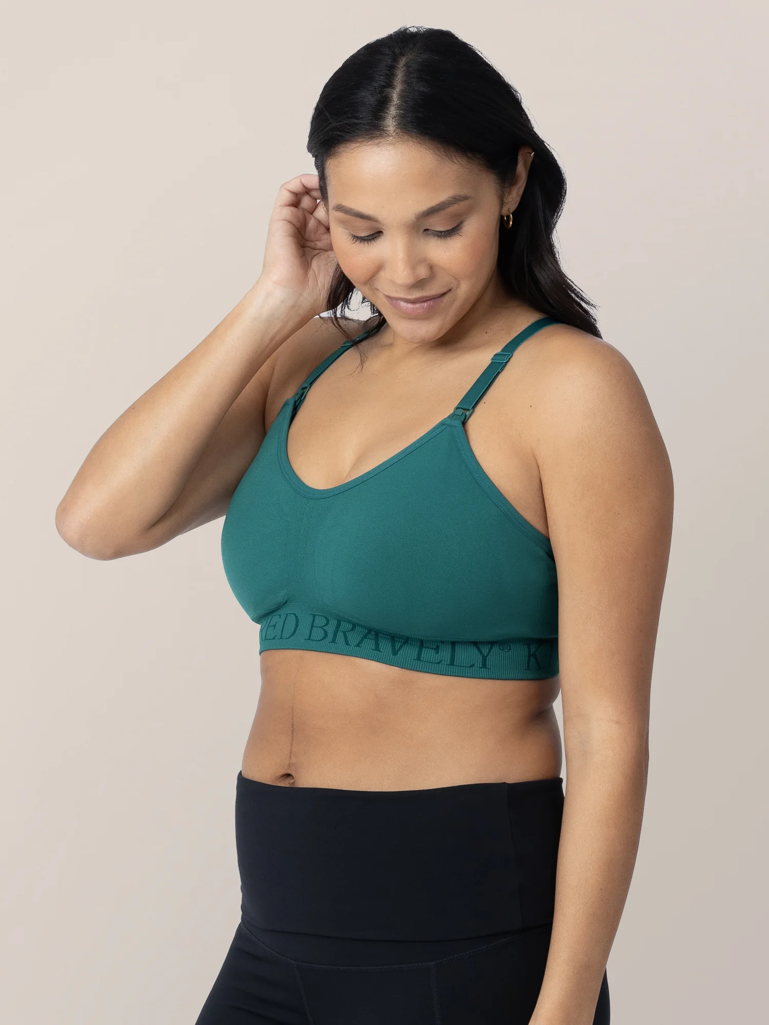 Sublime® Hands-Free Pumping & Nursing Sports Bra | Teal - Image 3