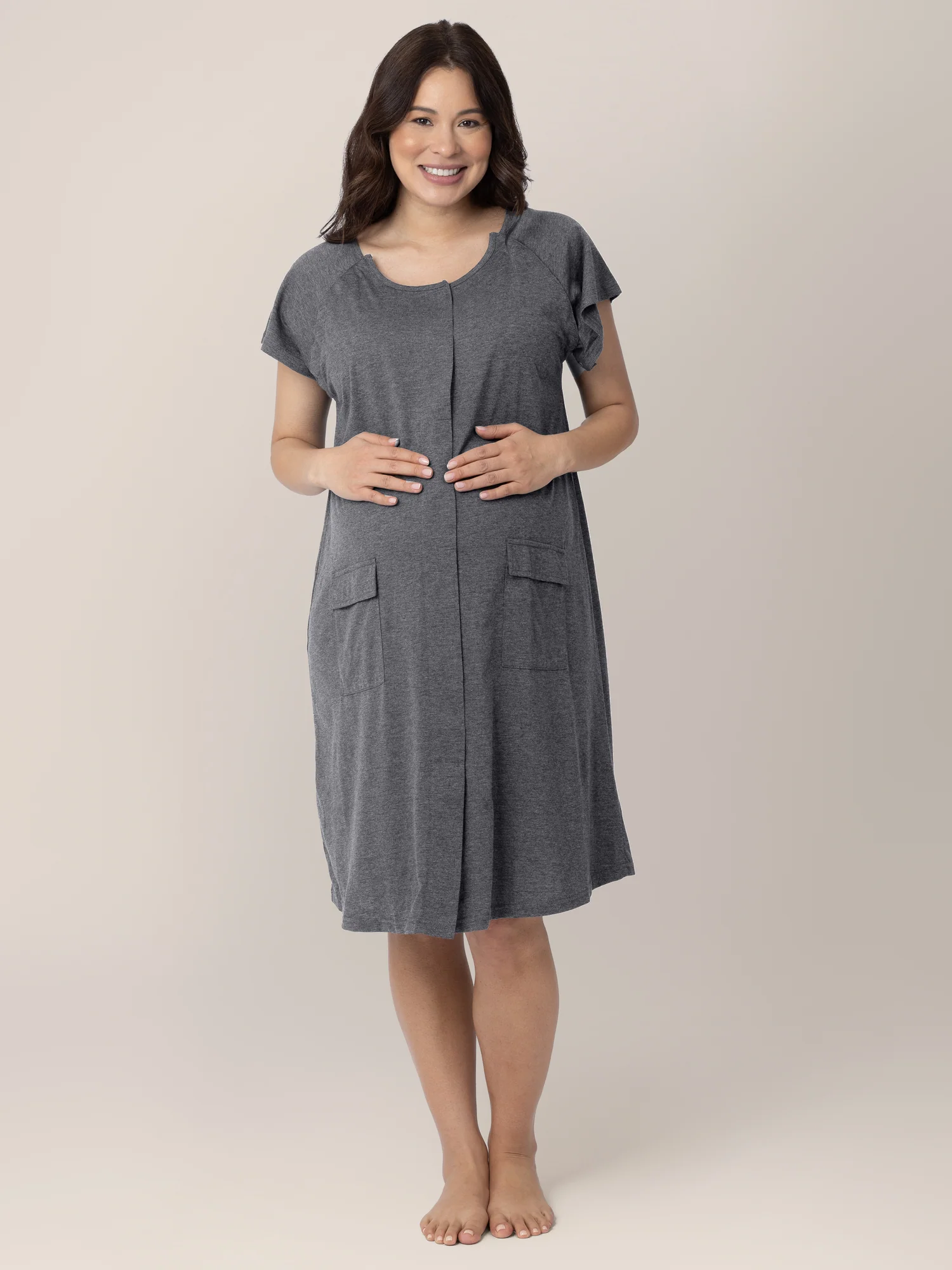 Universal Labor & Delivery Gown | Grey Heather - Image 3