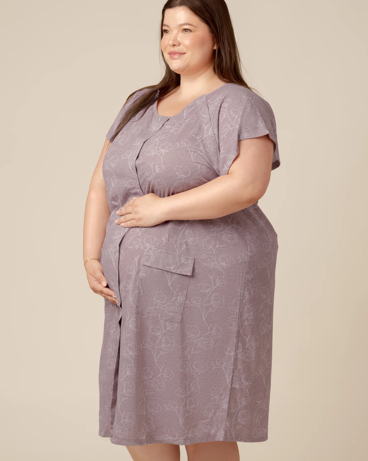 Universal Labor & Delivery Gown | Lilac Bloom - Image 8