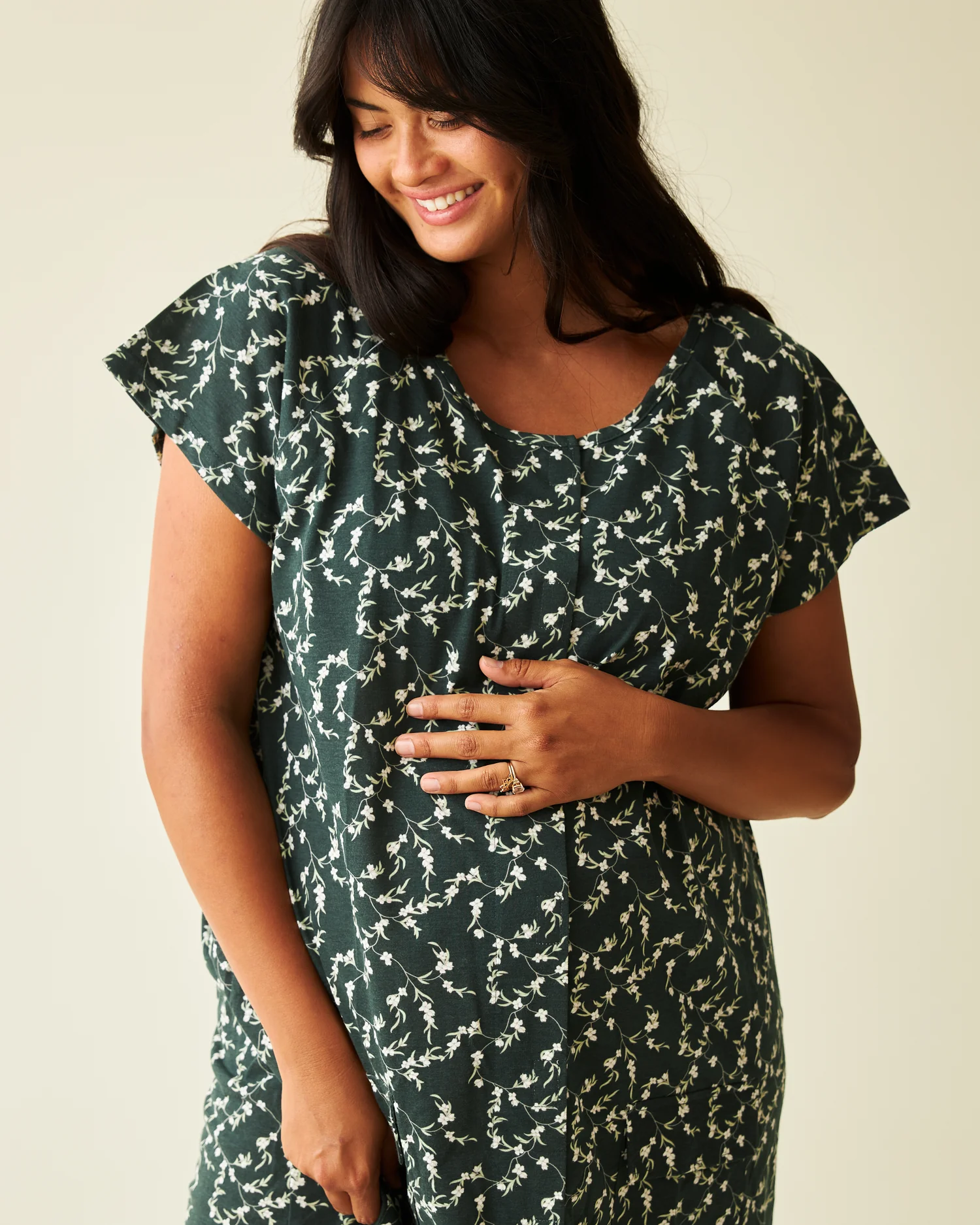 Universal Labor & Delivery Gown | Evergreen Blossom - Image 4