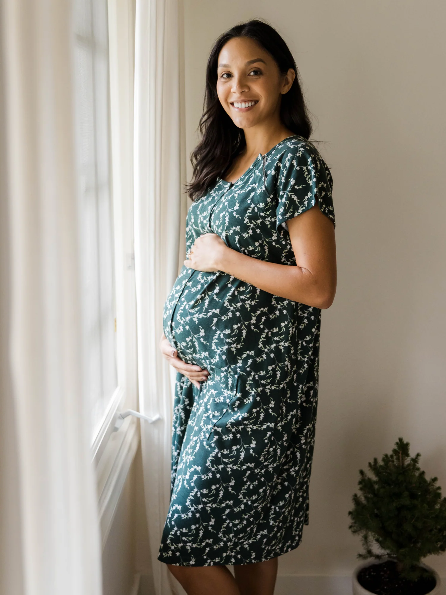 Universal Labor & Delivery Gown | Evergreen Blossom - Image 6
